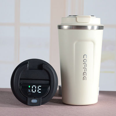 Taça térmica de aço inoxidável ecológica com visor de temperatura e tampa à prova de vazamento