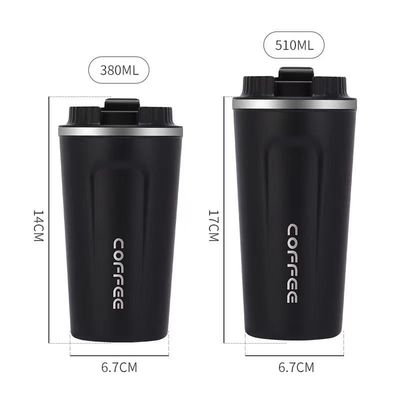 Taça térmica de aço inoxidável ecológica com visor de temperatura e tampa à prova de vazamento