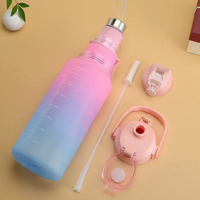 Unisex 3 em 1 Marcador de Tempo Motivacional Cor Gradiente Fota de Água Set 2000ml 900ml 500ml