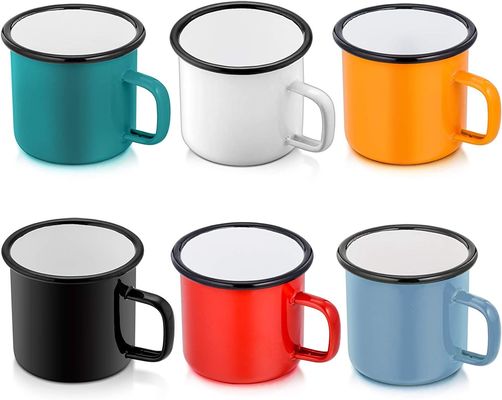 Logotipo personalizado Esmaltado Camping Taça de Café Europa Estilo de Design com acessórios HANDGRIP