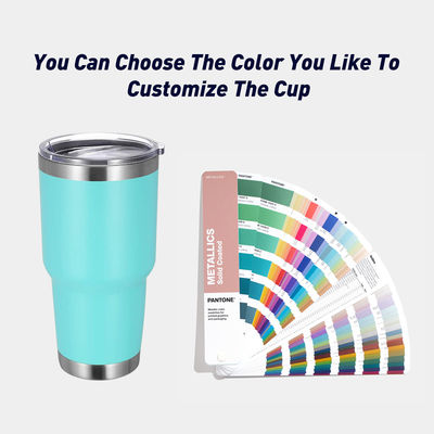 10*19.5CM Logotipo personalizado de aço inoxidável de parede dupla caneca de viagem de café com palha e tampa