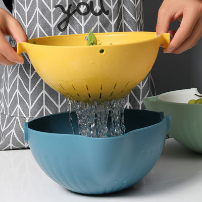 Reciclagem versátil 2 em 1 Setes de vasilha de plástico para frutas e legumes