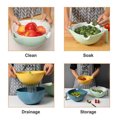 Reciclagem versátil 2 em 1 Setes de vasilha de plástico para frutas e legumes