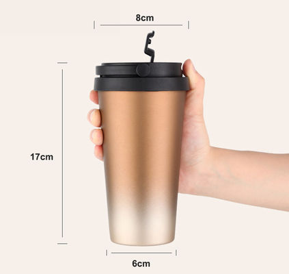 500 ml de capacidade de vazamento térmico à prova de aço inoxidável isolado a vácuo vaso de viagem com alça