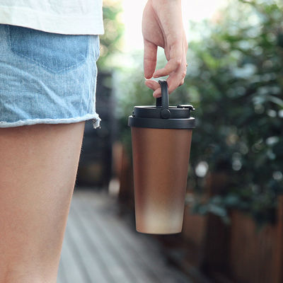500 ml de capacidade de vazamento térmico à prova de aço inoxidável isolado a vácuo vaso de viagem com alça