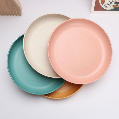 9 polegadas de plástico redondo Prato de jantar Pratos de trigo leves para louça reutilizável