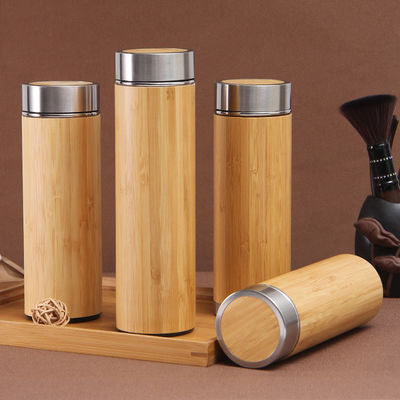 Adultos Eco-friendly Bambú de parede dupla Tubarão de aço inoxidável para chá e café