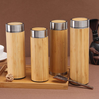 Adultos Eco-friendly Bambú de parede dupla Tubarão de aço inoxidável para chá e café