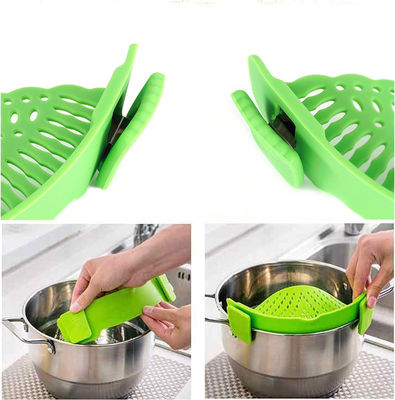 Clip On Filtração para Potes Pan se encaixa em todos os potes e tigelas Filtração de cozinha de silicone