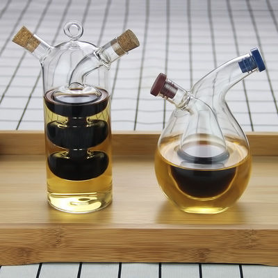 Comodidade vidro 2 em 1 separador de óleo salsa de água pote para cozinha 350ml 100ml Capacidade