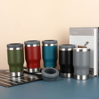 Estilo minimalista Custom 14oz aço inoxidável parede dupla vácuo isolado refrigerador de cerveja pode com abertura de garrafas