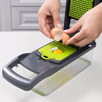 Cortador de vegetais de metal Cortador de cebola Cortador multifuncional de fatias Gratador com cesta de colander