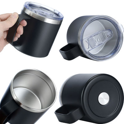 Taças de café de viagem isoladas a vácuo de aço inoxidável de parede dupla personalizadas com alça para acampamento