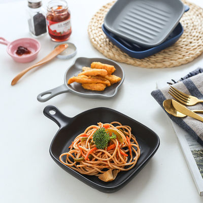 Os pratos de cozinha de cerâmica de estilo nórdico com um único cabo de 5 cm de tamanho e logotipo personalizado