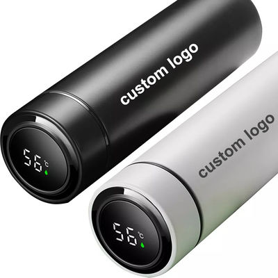 Garrafa de água LED digital inteligente personalizada garrafa de chá de infusão de vácuo garrafa termo isolada com tampa