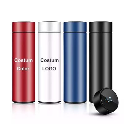 Garrafa de água LED digital inteligente personalizada garrafa de chá de infusão de vácuo garrafa termo isolada com tampa