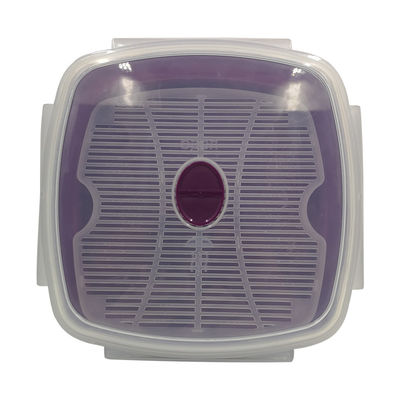 1 camada de plástico Quadrado Microondas de vapor para legumes e arroz