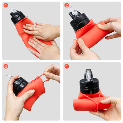750 ml garrafa de água de silicone revestida anti-corrosição para viagens e esportes personalizável