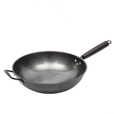 Estilo Minimalista Fava de Mel Sem Adesivo 34cm Ferro puro Wok de Fritura Sustentável e Durável
