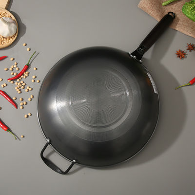 Estilo Minimalista Fava de Mel Sem Adesivo 34cm Ferro puro Wok de Fritura Sustentável e Durável