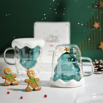 300ml de vidro de Natal Double Wall Beagles com design bonito e logotipo personalizado Gift Boxed