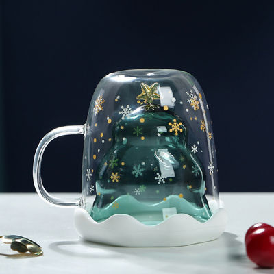 300ml de vidro de Natal Double Wall Beagles com design bonito e logotipo personalizado Gift Boxed