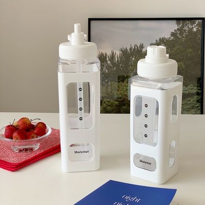 Garrafa de água Kawaii com autocolante 3D 700ml / 900ml de plástico de viagem Leite portátil