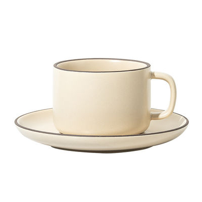 250 ml Capacidade Taça de café e prato de cerâmica nórdica mate com colher correspondente