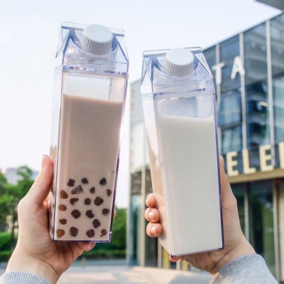 16oz 32oz Eco-friendly garrafa de água para crianças Leite claro Cartão de design personalizado Logotipo em estoque