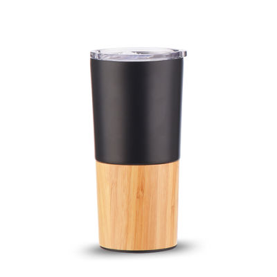 Sustentável 20oz Meia concha de bambu Vacuo isolado Tumbler Viagem Capacidade caneca de café