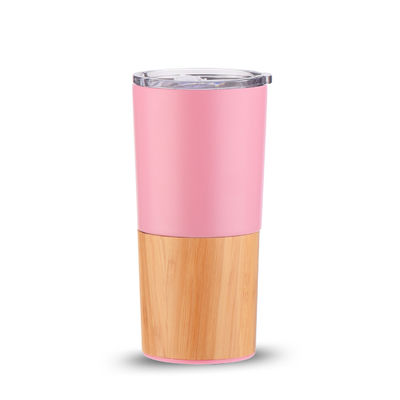 Sustentável 20oz Meia concha de bambu Vacuo isolado Tumbler Viagem Capacidade caneca de café