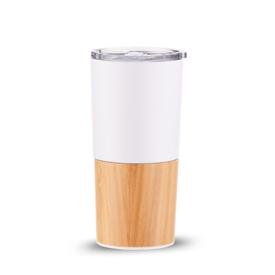 Sustentável 20oz Meia concha de bambu Vacuo isolado Tumbler Viagem Capacidade caneca de café