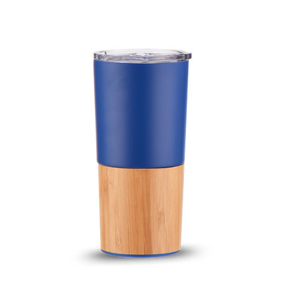 Sustentável 20oz Meia concha de bambu Vacuo isolado Tumbler Viagem Capacidade caneca de café
