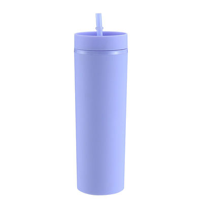 Minimalista Eco Amigável Custom Bpa Livre 16oz PP garrafa de água de plástico com canudos