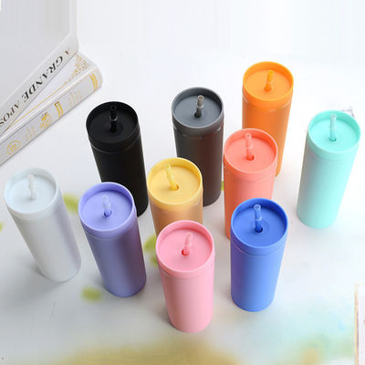 Minimalista Eco Amigável Custom Bpa Livre 16oz PP garrafa de água de plástico com canudos