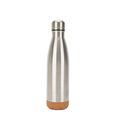 500 ml de cortiça de fundo em forma de cola selo de vácuo isolado frasco de aço inoxidável garrafa de água