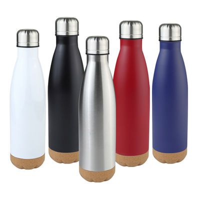 500 ml de cortiça de fundo em forma de cola selo de vácuo isolado frasco de aço inoxidável garrafa de água