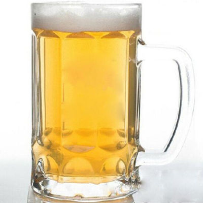 Taça de cerveja de vidro de 400-600 ml personalizada com alça 6.8x24.5cm