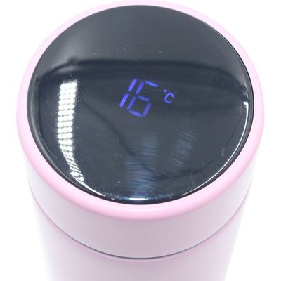 Botelha de água isolada a vácuo de parede dupla de aço inoxidável com display de temperatura LED