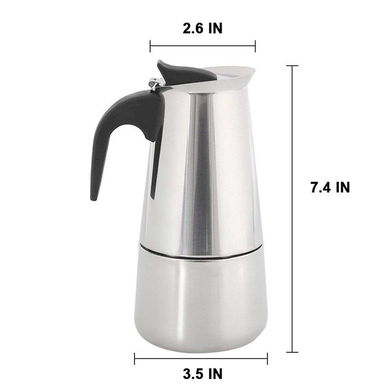Ferramentas de café e chá 6 xícaras de aço inoxidável Moka Pot Espresso Máquina de café da Bialetti
