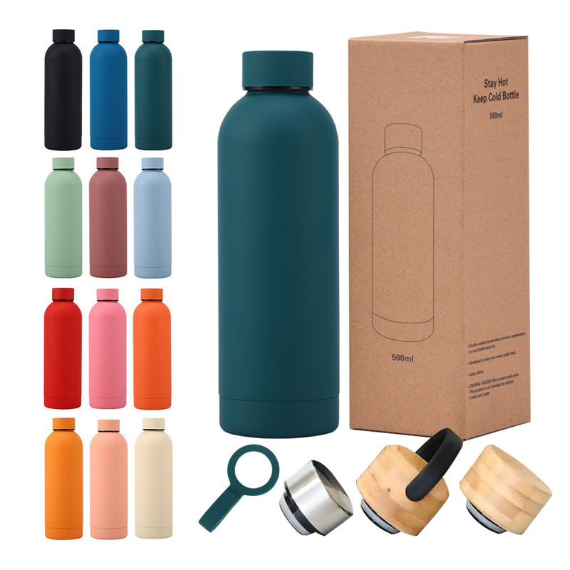 Garrafa de água potável de aço inoxidável de parede dupla 750 ml isolada para água fervente