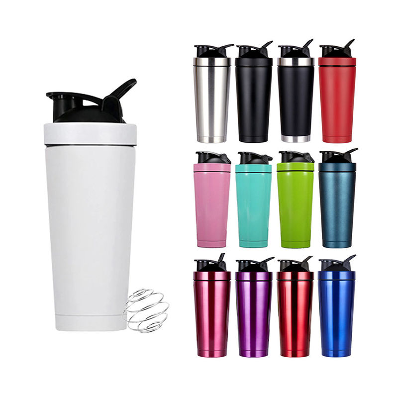739ml / 500ml Capacidade Custom Color Acero Inoxidável Protein Shaker Botella para ginásio