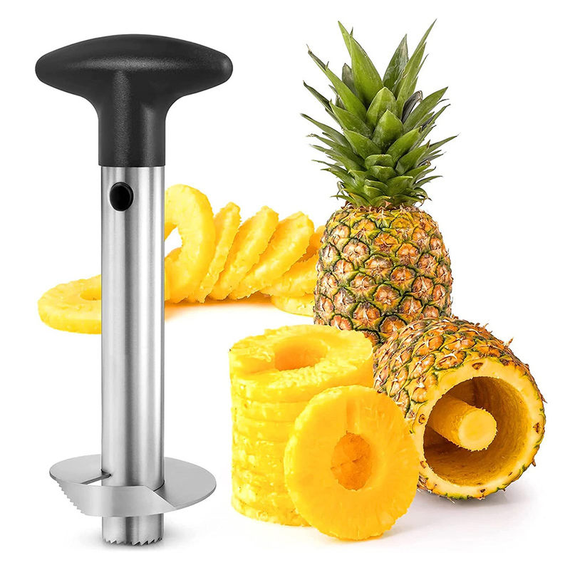 Aço inoxidável 304 Corer de abacaxi cortador Gadget de cozinha rápida para remoção fácil do núcleo
