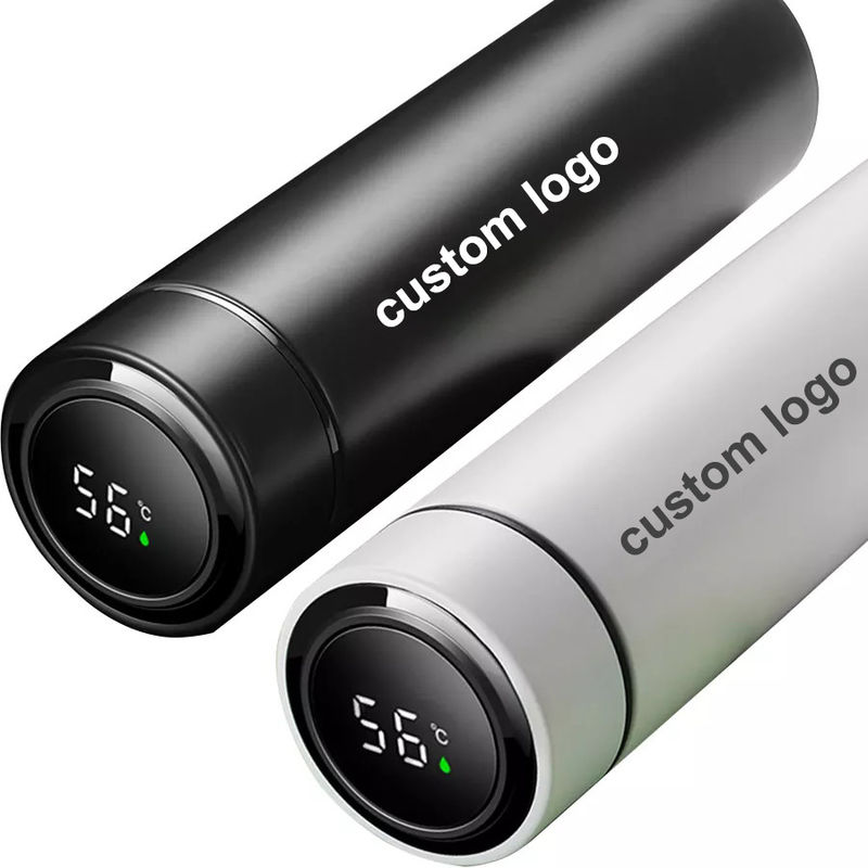 Garrafa de água LED digital inteligente personalizada garrafa de chá de infusão de vácuo garrafa termo isolada com tampa