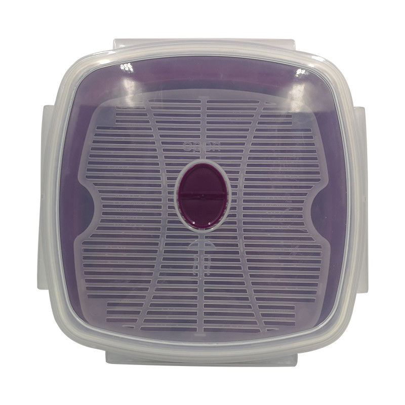 1 camada de plástico Quadrado Microondas de vapor para legumes e arroz