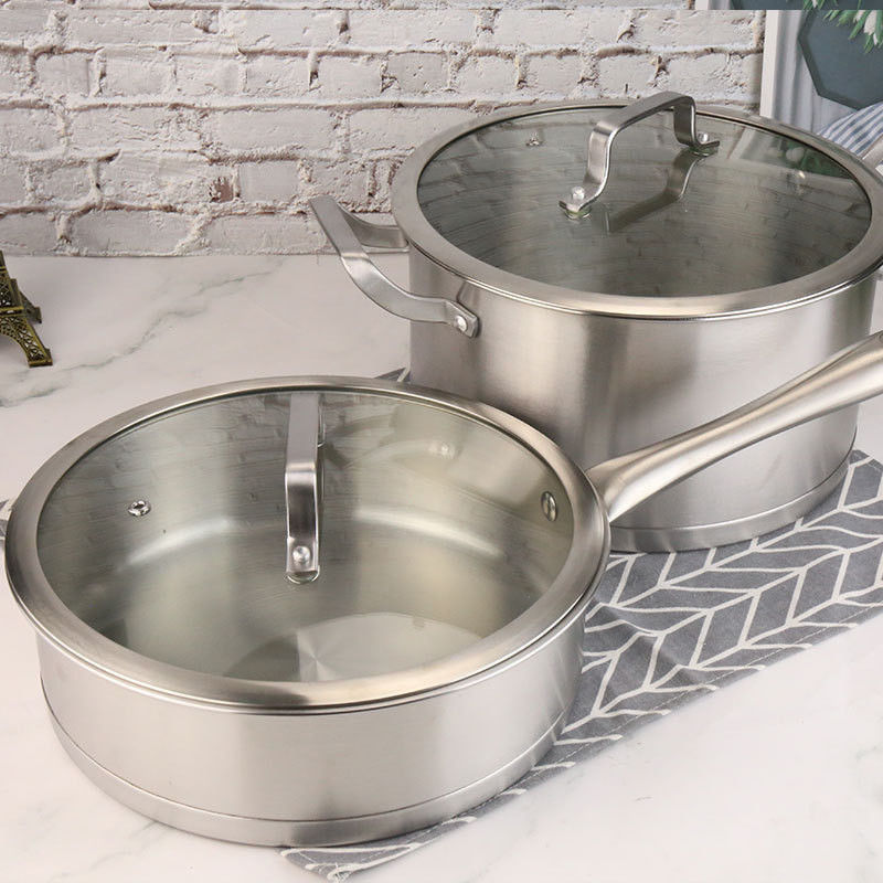 1.65kg Kit de utensílios de cozinha panelas e panelas de cozinha de aço inoxidável