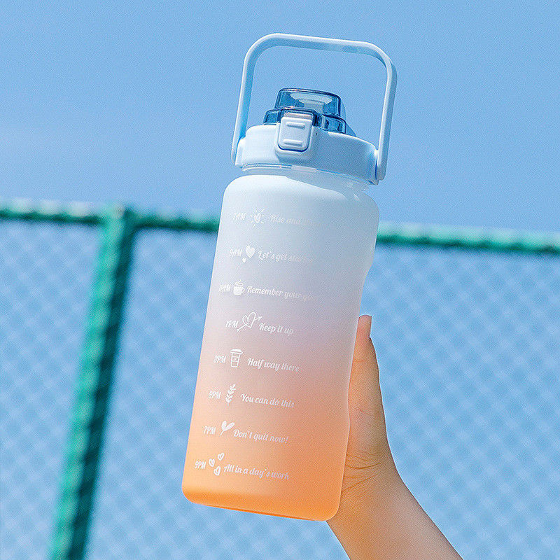 Logotipo personalizado aceitável 64 oz garrafa de água palha removível para fitness e esportes