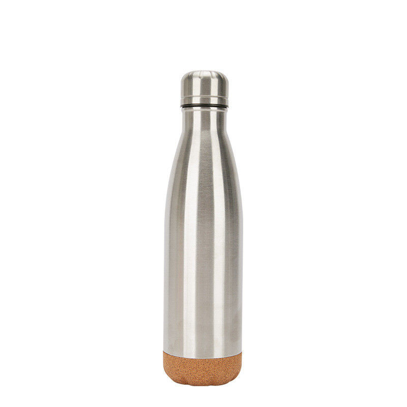 500 ml de cortiça de fundo em forma de cola selo de vácuo isolado frasco de aço inoxidável garrafa de água